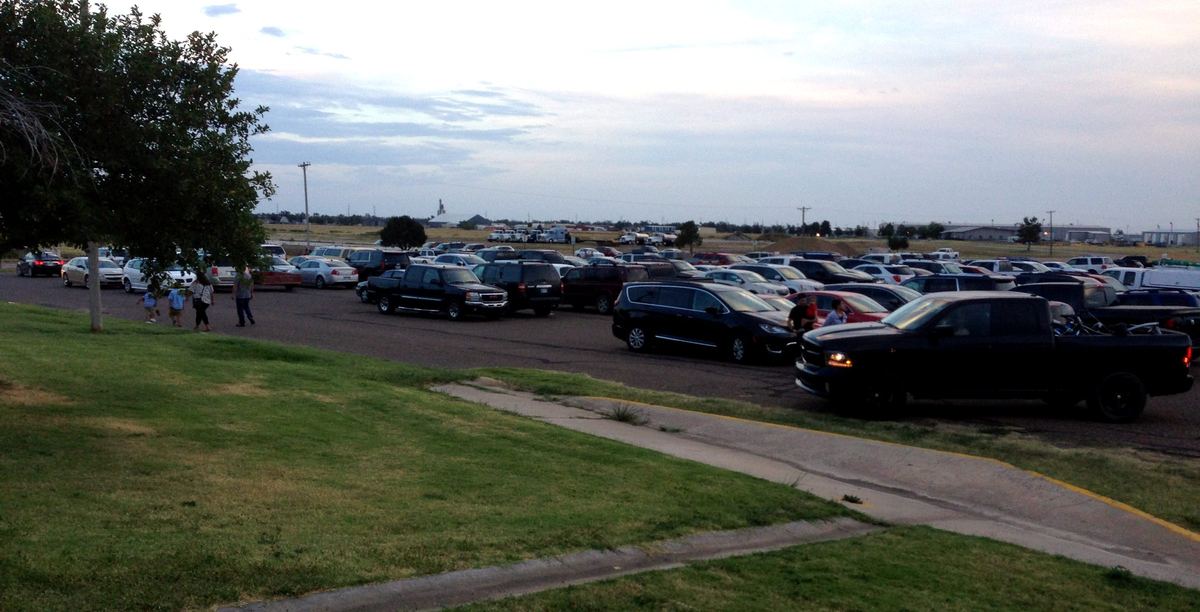 The parking lot at the welcome event the board held when I arrived.